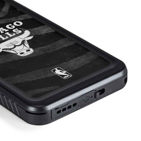 NBA Chicago Bulls Black Animal Print Galaxy S23 Plus Waterproof Case