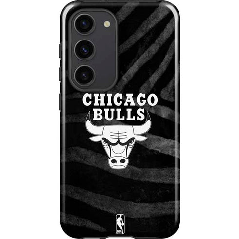 NBA Chicago Bulls Black Animal Print Galaxy S23 Pro Case