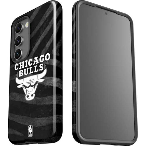 NBA Chicago Bulls Black Animal Print Galaxy S23 Pro Case