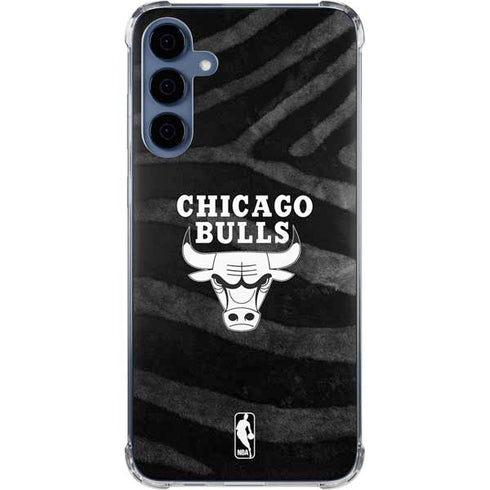NBA Chicago Bulls Black Animal Print Galaxy S24 Clear Case
