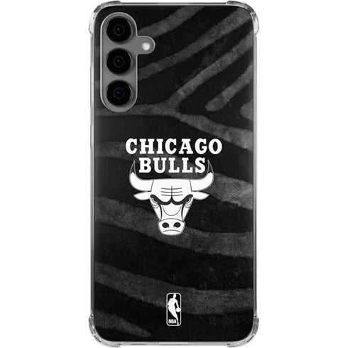 NBA Chicago Bulls Black Animal Print Galaxy S24 Plus Clear Case