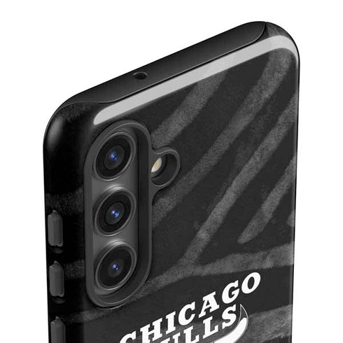 NBA Chicago Bulls Black Animal Print Galaxy S24 Plus Impact Case