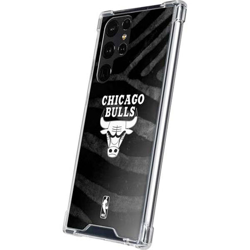 NBA Chicago Bulls Black Animal Print Galaxy S24 Ultra Clear Case