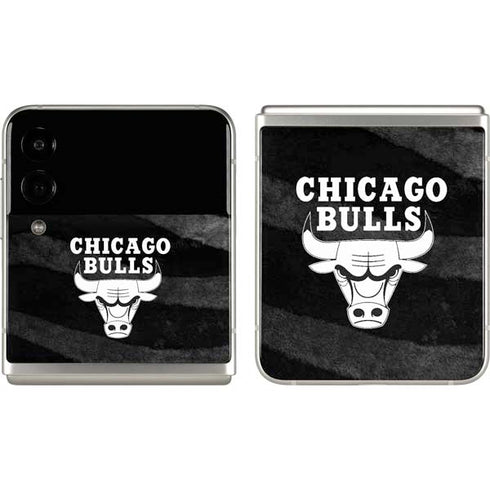 NBA Chicago Bulls Black Animal Print Galaxy Z Flip3 5G Skin