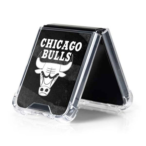NBA Chicago Bulls Black Animal Print Galaxy Z Flip5 5G Clear Case