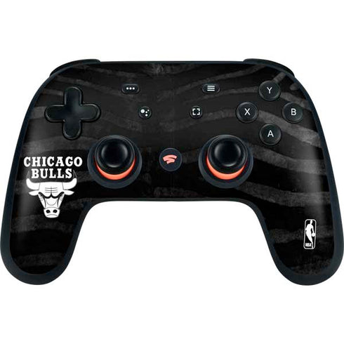NBA Chicago Bulls Black Animal Print Google Stadia Controller Skin