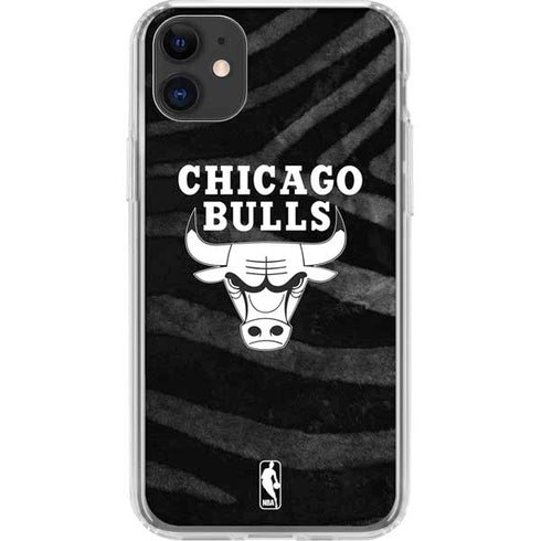 NBA Chicago Bulls Black Animal Print iPhone 11 Clear Case