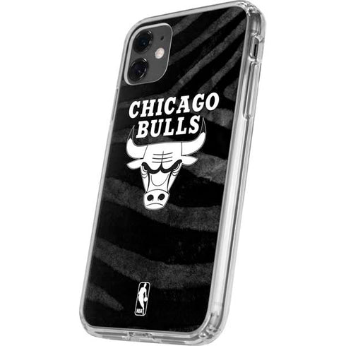 NBA Chicago Bulls Black Animal Print iPhone 11 Clear Case