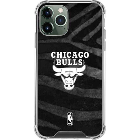 NBA Chicago Bulls Black Animal Print iPhone 11 Pro Max Clear Case