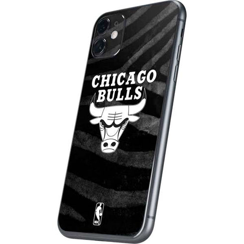 NBA Chicago Bulls Black Animal Print iPhone 11 Skin