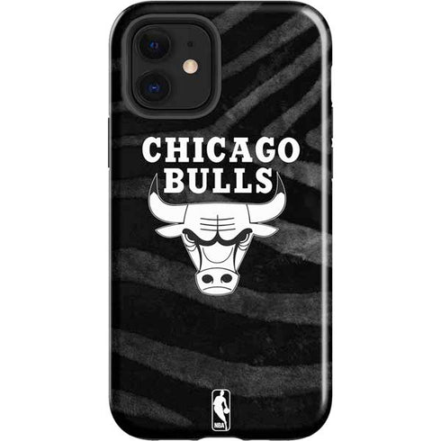 NBA Chicago Bulls Black Animal Print iPhone 12 Impact Case