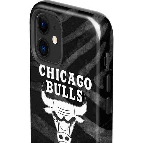 NBA Chicago Bulls Black Animal Print iPhone 12 Impact Case