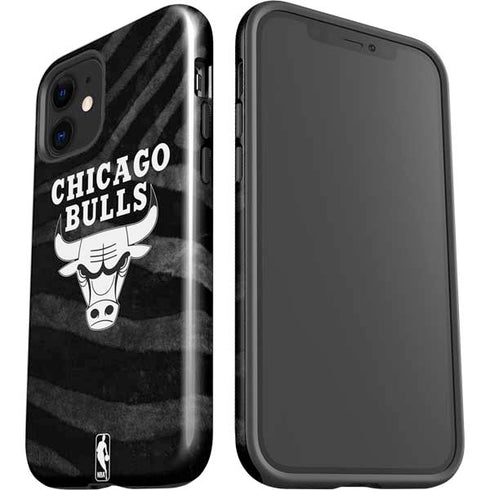 NBA Chicago Bulls Black Animal Print iPhone 12 Impact Case
