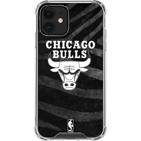 NBA Chicago Bulls Black Animal Print iPhone 12 Mini Clear Case