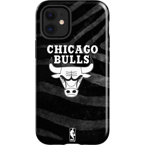 NBA Chicago Bulls Black Animal Print iPhone 12 Mini Impact Case
