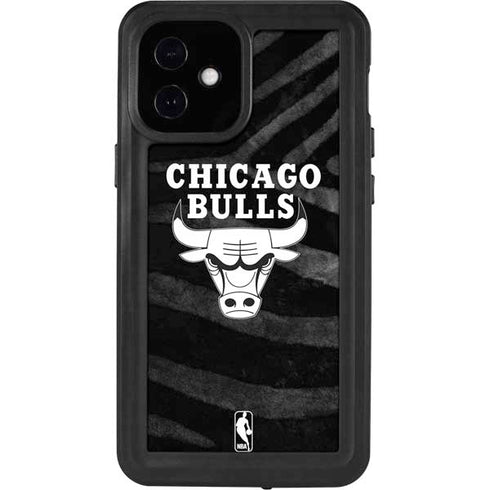 NBA Chicago Bulls Black Animal Print iPhone 12 Mini Waterproof Case