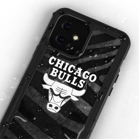 NBA Chicago Bulls Black Animal Print iPhone 12 Mini Waterproof Case