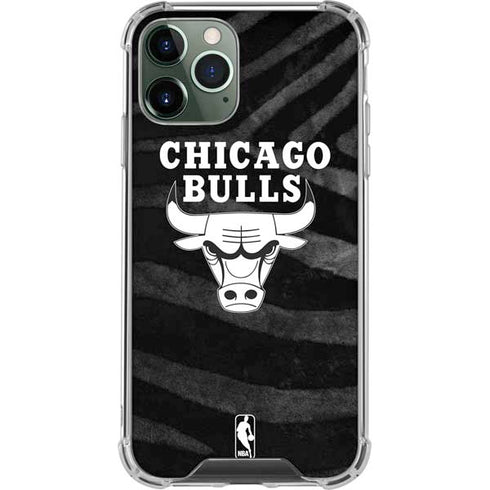 NBA Chicago Bulls Black Animal Print iPhone 12 Pro Clear Case