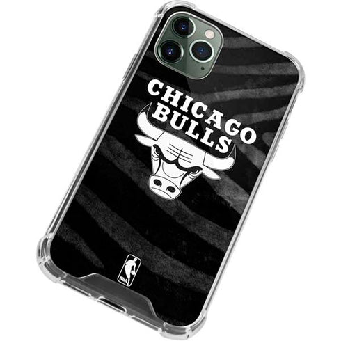 NBA Chicago Bulls Black Animal Print iPhone 12 Pro Clear Case