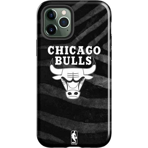 NBA Chicago Bulls Black Animal Print iPhone 12 Pro Impact Case