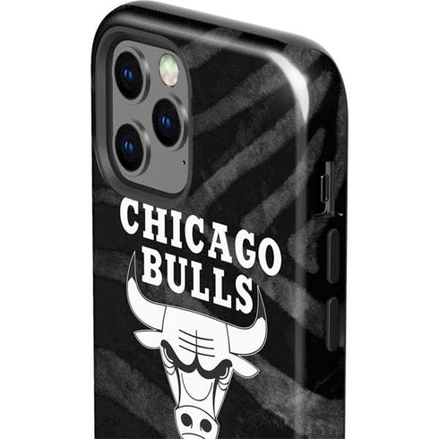 NBA Chicago Bulls Black Animal Print iPhone 12 Pro Impact Case