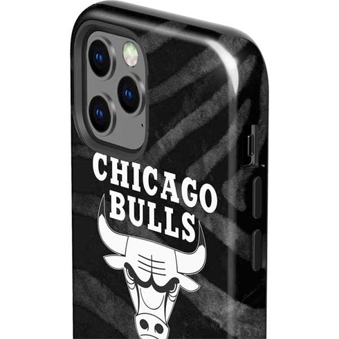 NBA Chicago Bulls Black Animal Print iPhone 12 Pro Max Impact Case