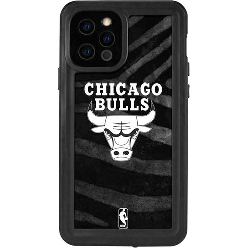 NBA Chicago Bulls Black Animal Print iPhone 12 Pro Waterproof Case