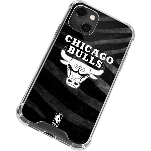 NBA Chicago Bulls Black Animal Print iPhone 13 Mini Clear Case