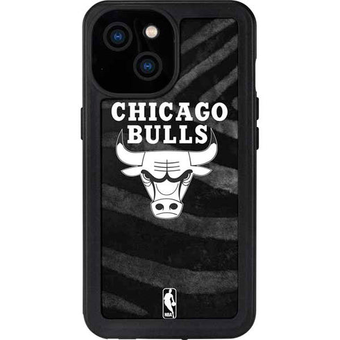 NBA Chicago Bulls Black Animal Print iPhone 13 Mini Waterproof Case