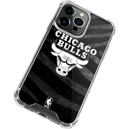 NBA Chicago Bulls Black Animal Print iPhone 13 Pro Clear Case