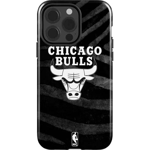 NBA Chicago Bulls Black Animal Print iPhone 13 Pro Impact Case