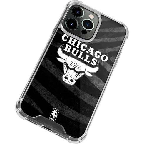 NBA Chicago Bulls Black Animal Print iPhone 13 Pro Max Clear Case