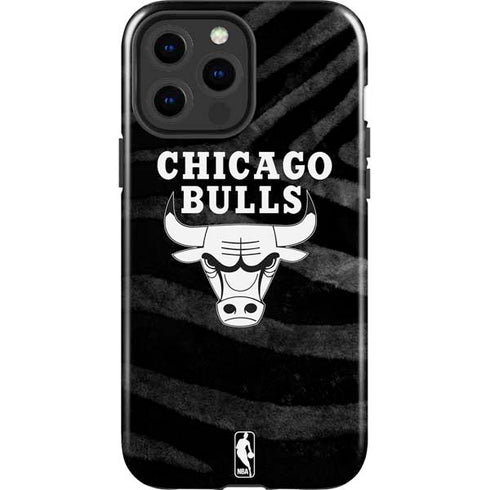 NBA Chicago Bulls Black Animal Print iPhone 13 Pro Max Impact Case
