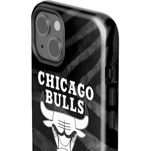 NBA Chicago Bulls Black Animal Print iPhone 15 Plus Impact Case