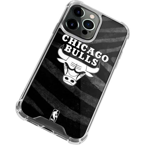 NBA Chicago Bulls Black Animal Print iPhone 14 Pro Clear Case