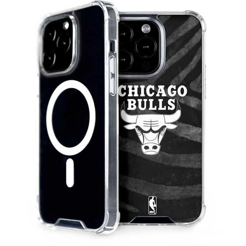 NBA Chicago Bulls Black Animal Print iPhone 15 Pro MagSafe Case