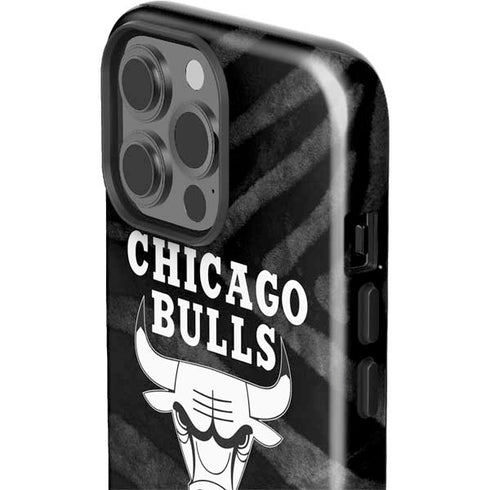NBA Chicago Bulls Black Animal Print iPhone 15 Pro Max Impact Case