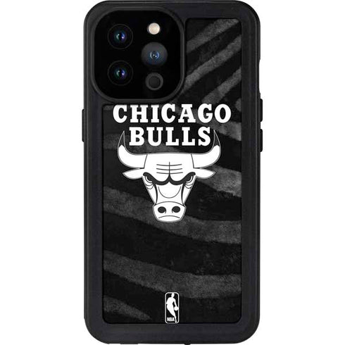 NBA Chicago Bulls Black Animal Print iPhone 14 Pro Max Waterproof Case