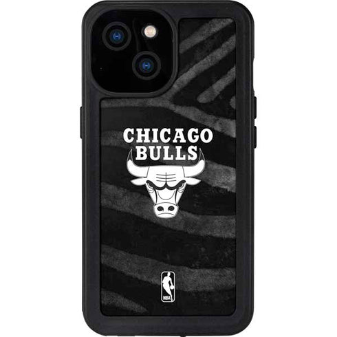 NBA Chicago Bulls Black Animal Print iPhone 15 Waterproof Case