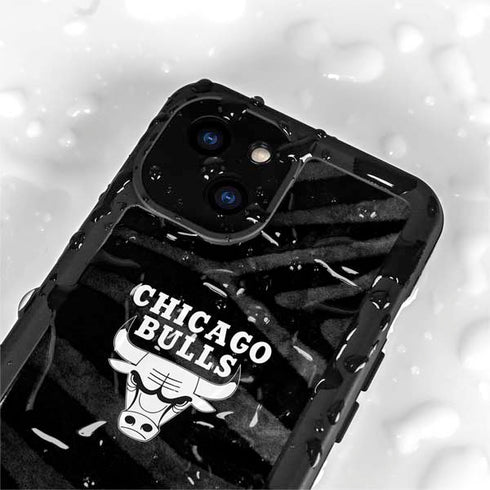 NBA Chicago Bulls Black Animal Print iPhone 15 Waterproof Case
