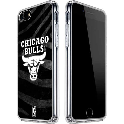 NBA Chicago Bulls Black Animal Print iPhone SE (2nd & 3rd Gen) Clear Case
