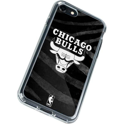NBA Chicago Bulls Black Animal Print iPhone SE (2nd & 3rd Gen) Clear Case