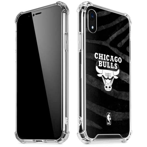 NBA Chicago Bulls Black Animal Print iPhone XR Clear Case