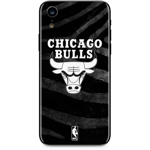 NBA Chicago Bulls Black Animal Print iPhone XR Skin
