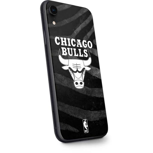 NBA Chicago Bulls Black Animal Print iPhone XR Skin