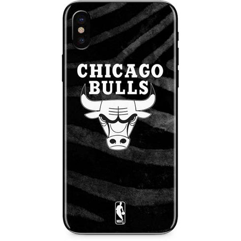NBA Chicago Bulls Black Animal Print iPhone XS Skin
