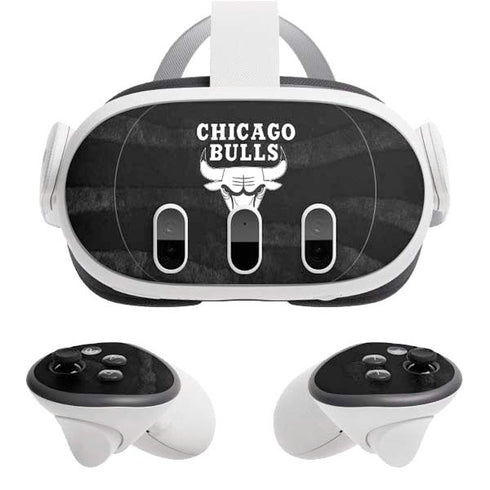 NBA Chicago Bulls Black Animal Print Meta Quest 3 Skin