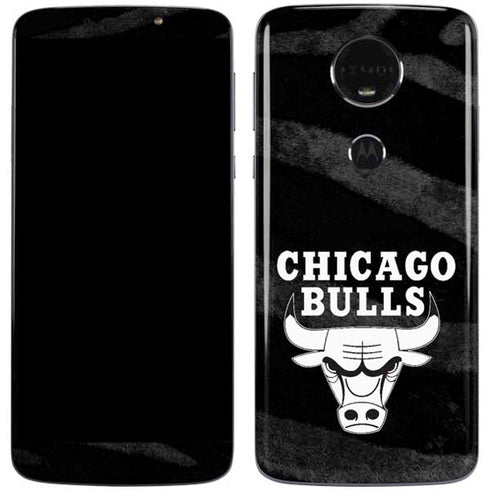 NBA Chicago Bulls Black Animal Print Moto E5 Plus Skin