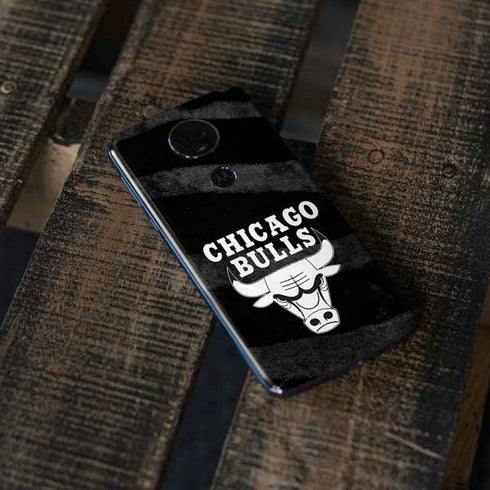 NBA Chicago Bulls Black Animal Print Moto E5 Plus Skin