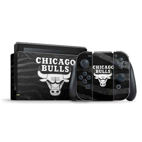 NBA Chicago Bulls Black Animal Print Nintendo Switch Bundle Skin
